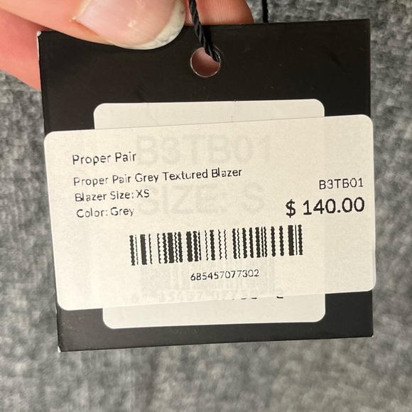 Proper Pair Textured Blazer Grey Size XS - Picture 8 of 8